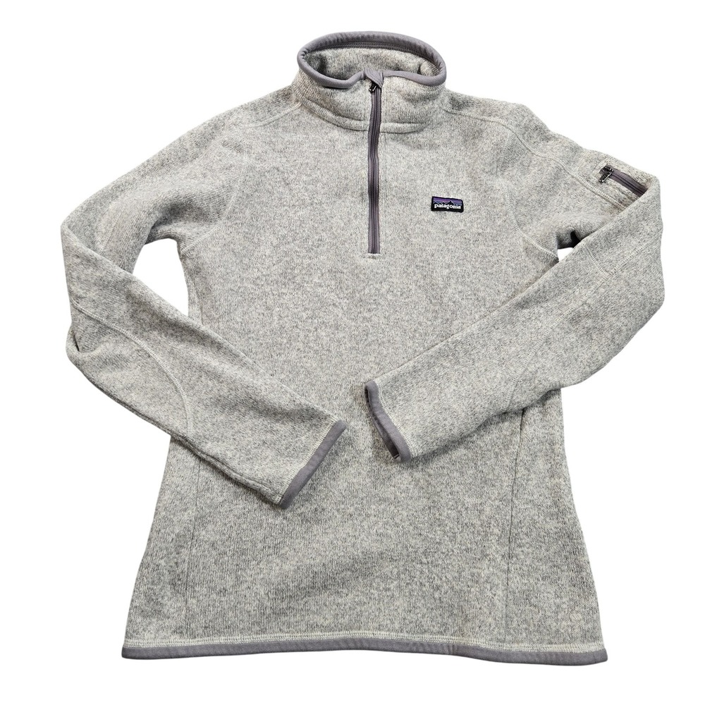 Patagonia Sweater Womens XS Gray Better Sweater 1/4 Zip Fleece Pullover